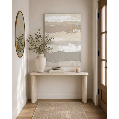 Textured Sand Drift Modern Abstract Wrapped Canvas Wall Art