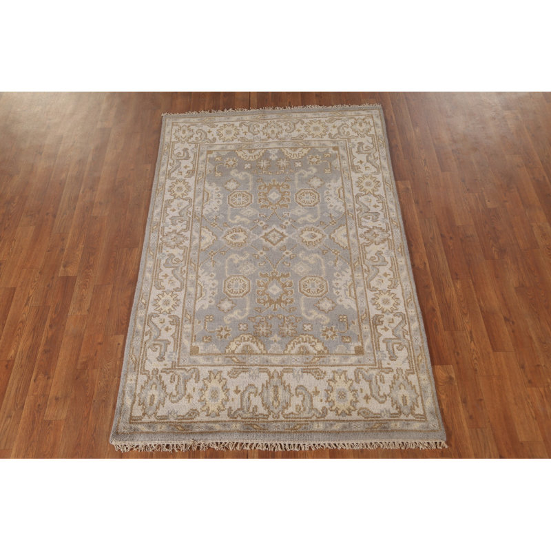 Tapis oriental fait à la main gris Oushak 4 x 6
