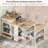 K&k 59.5" White Kitchen Island With Extendable Dining Table | Double-sided Storage, 2 Drawers & Built-in Power Outlet-663474354