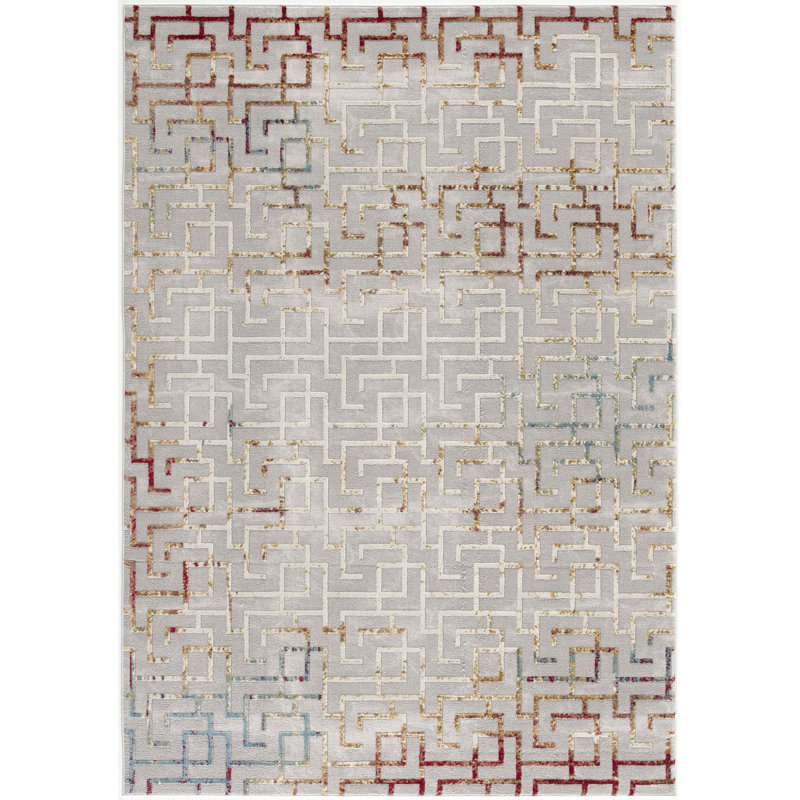 Tapis gris Jeanetta, Rectangle 2 pi 3 po x 3 pi