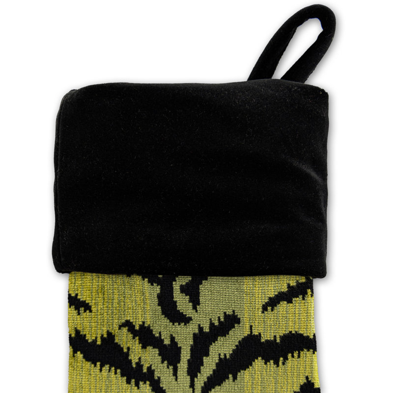 Tigre Stocking / Velvet, Green/Black