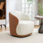 Fauteuil demi-tonneau pivotant en velours Stith-91860014