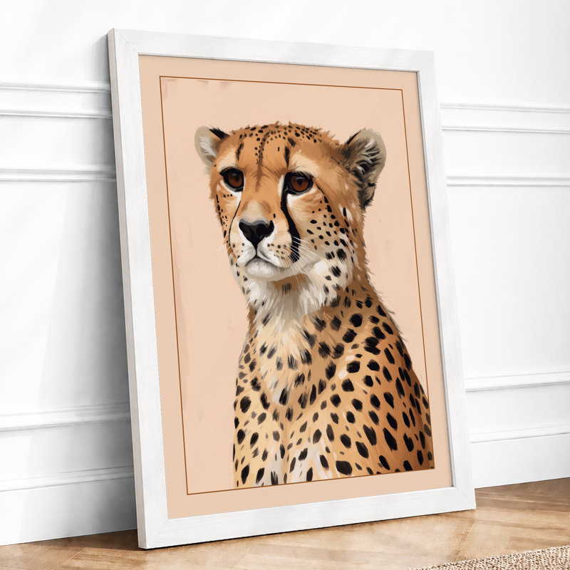 Cheetah's Gaze Realistic - Print, A4 - 29.7 x 21.0 cm, White