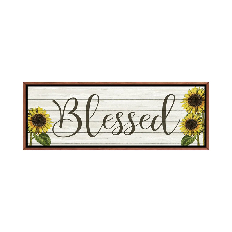 Sunflower Blessed by Kimberly Allen - Panoramic Print on Canvas, Brown, 30.48 cm H x 91.44 cm W