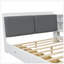 Lit plateforme en bois avec tête de lit, tablettes et 2 tiroirs, blanc-1544318324