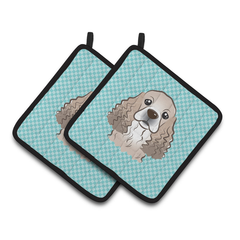 Caroline's Treasures Checkerboard Polyester Potholder, Blue