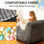 Lit convertible pour la lecture, méridienne modulaire se déroulant, support ergonomique pour les hanches et les jambes, lavable à la machine, gris neutre, jeu de 30,94 po de largeur, velours côtelé respirant au dossier, housse