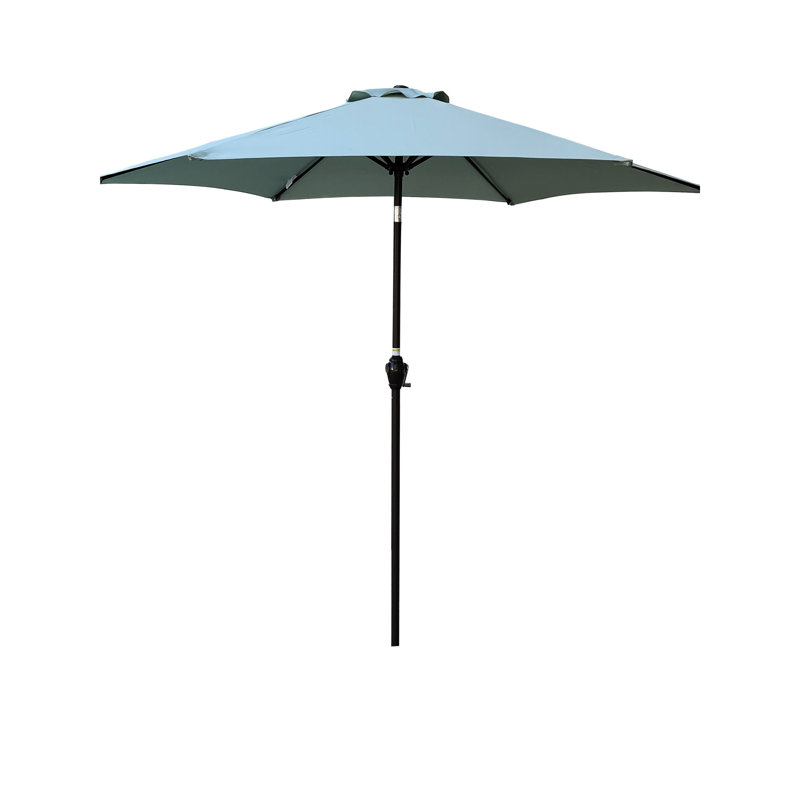 Parasol 9 pi Frosty - mât et nervures en acier, manivelle à inclinaison facile, évent pour plus de durabilité, cadre robuste protégé, système à bouton-poussoir,