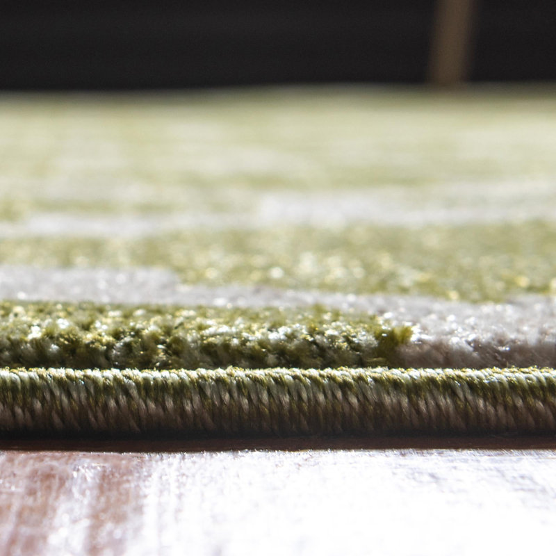 Tapis vert à motif géométrique Molly, Rectangle 5 pi 3 po x 8 pi
