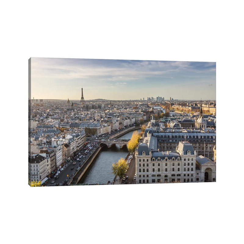 Eiffel Tower And River Seine, Paris by Matteo Colombo - Wrapped Canvas Print, 20.32 cm H x 30.48 cm W