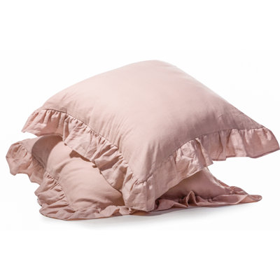 100% lin français 100% lin taie décorative 26 x 26, ensemble de 2 taies décoratives carrées pré-lavées, bride de 3 po de large | Découverte rustique certifiée OEKO-TEX