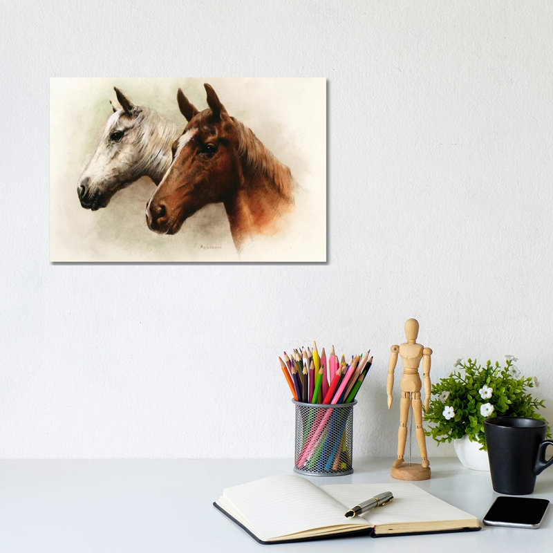 Portrait Of Our Duo - Wrapped Canvas Painting, 20.32 cm H x 30.48 cm W