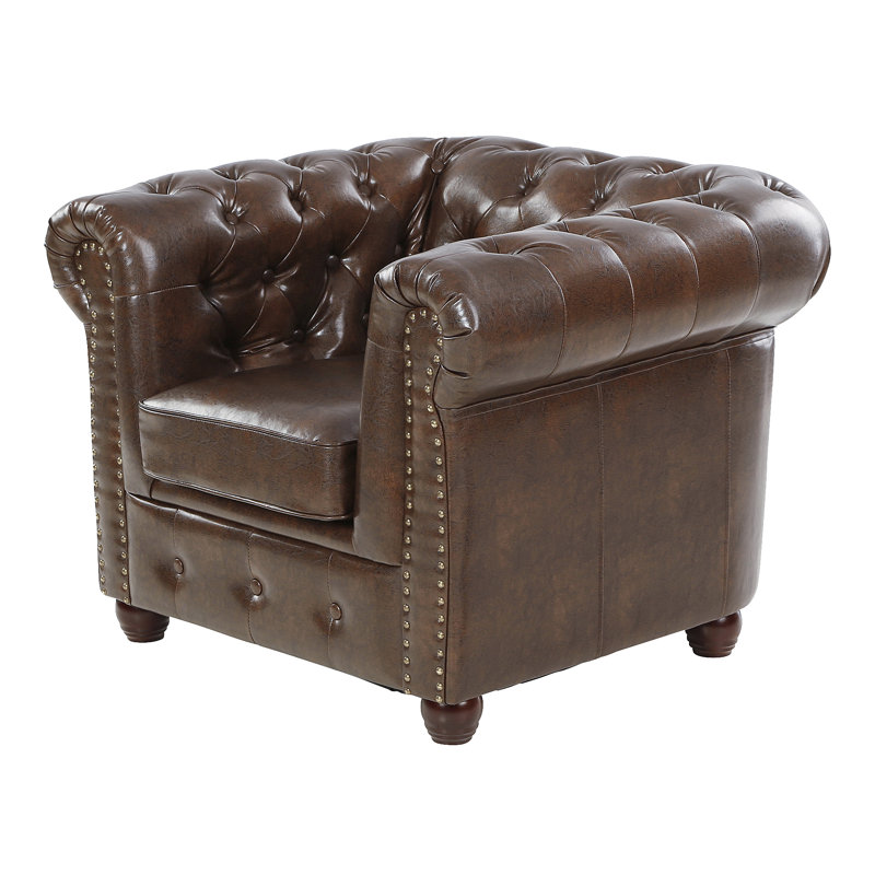 Batch Faux Leather Chesterfield Chair
