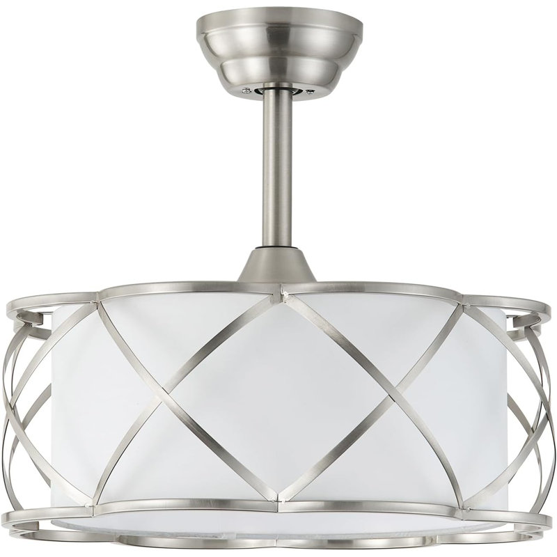Silver Fandelier Ceiling Fans With Lights, 20" Mid Century Boho Chandelier Ceiling Fan Remote Control With 6 Speeds For Bedroom, Nursery, Living Room