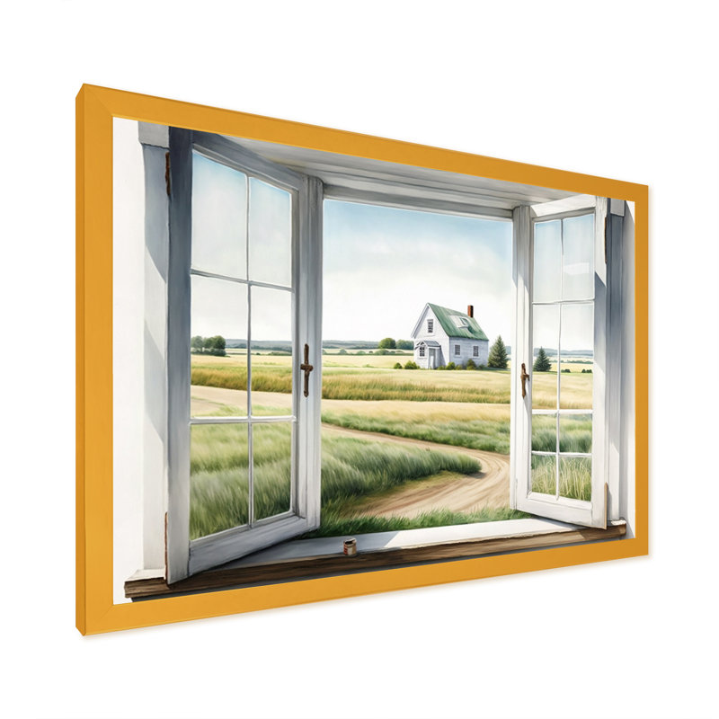 «Window to Landscape Views II», reproduction sur toile, H 24 po x l 32 po x P 1 po, Cadre doré simple