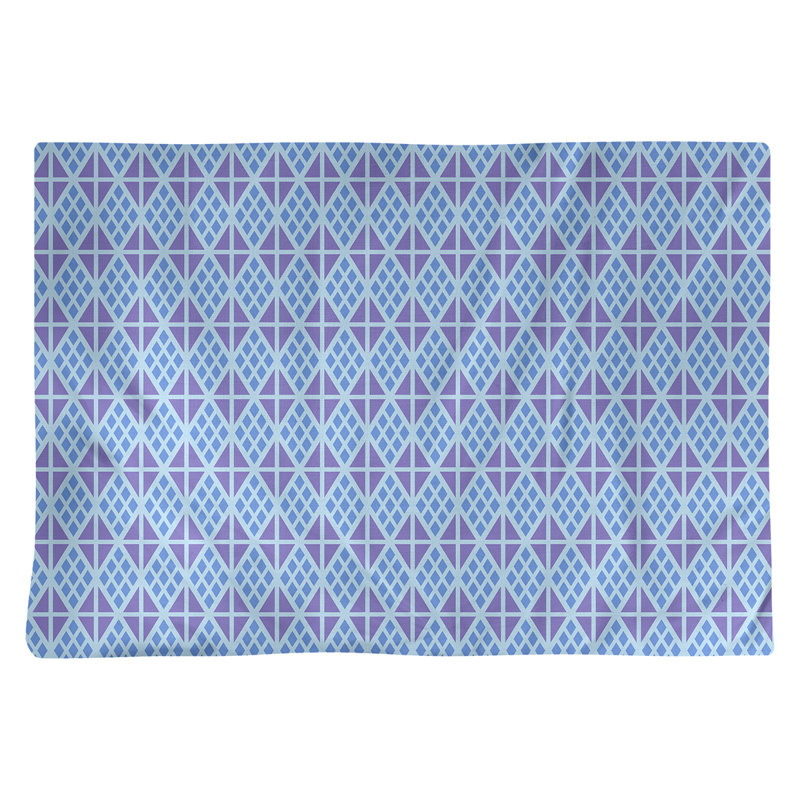 Napperon en coton 18 po Classic Diamonds, Bleu / mauve / blanc
