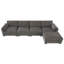 Canapé modulaire de style contemporain de 130 po, en forme de L avec table pliante et double port de charge, poches de rangement latérales-104662701