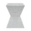 Table d'appoint d'extérieur en béton blanc à finition terrazzo prismatique 14,75 po Christopher Knight Home