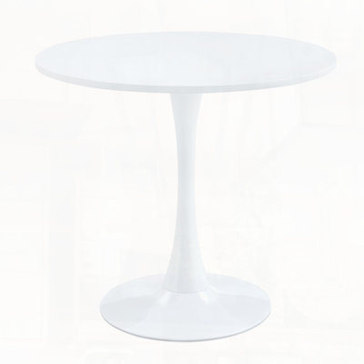 Table tulipe ronde 31,5 po - Luxe clair avec piédestal en métal, style Mid-Century moderne