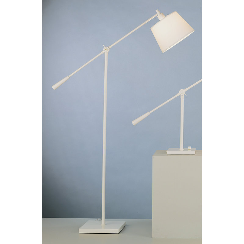 Real Simple Task Floor Lamp, Mont Blanc White Parchment, Stardust White Powder Coat