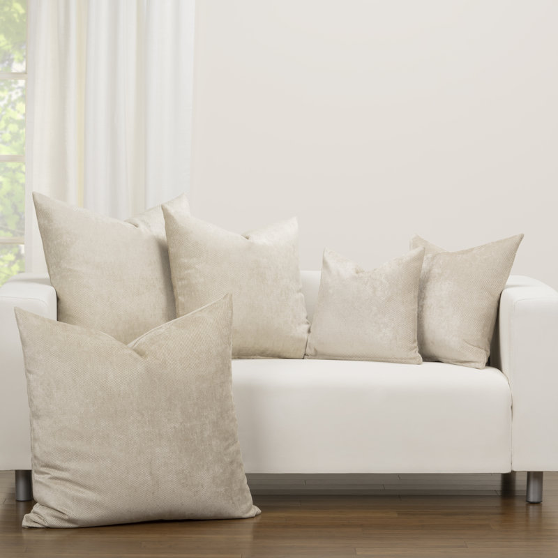 Cream Velvet 30" x 30" Square Accent Pillow