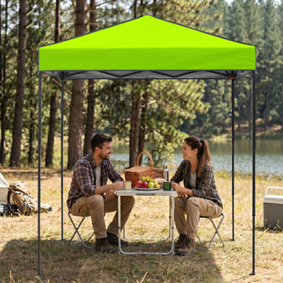 EAGLE PEAK 6 Ft. W x 4 Ft. D Steel Pop-Up Canopy, Outdoor Portable Instant Shelter Folding Canopy with Carry Bag