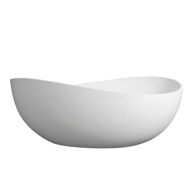 63" Premium Solid Surface Deep Soaking Bathtub