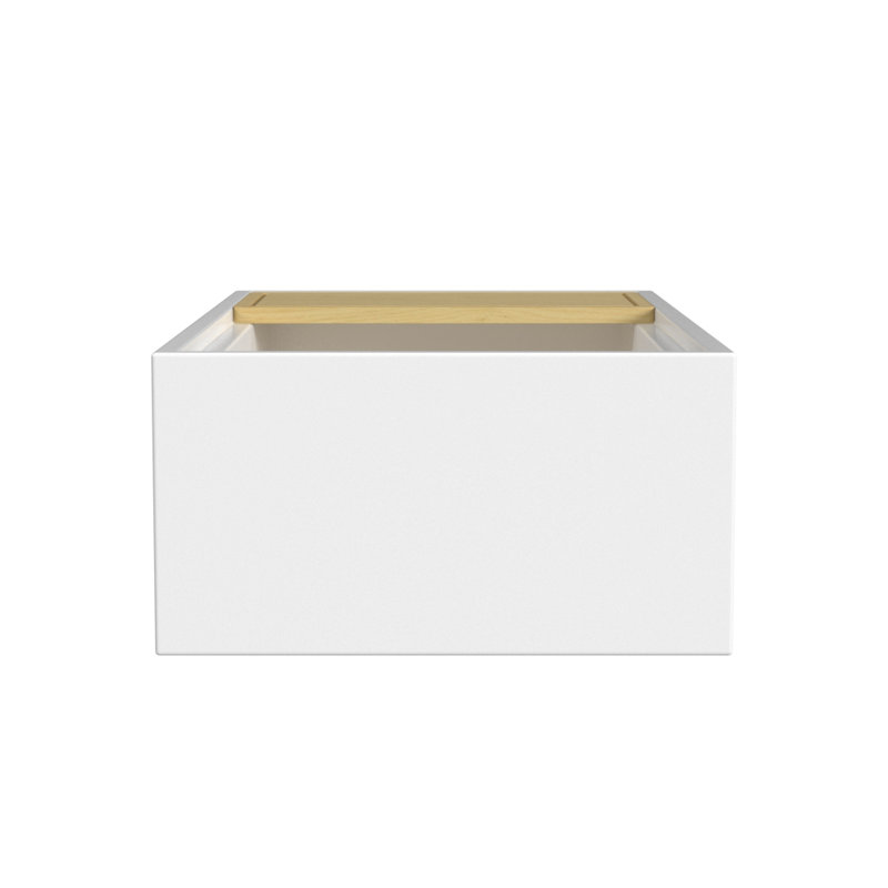 DUCASSE FIRECLAY KITCHEN WORKSTATION, 33", GLOSS WHITE, Polished White
