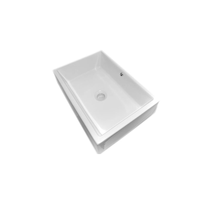 20.5'' White Porcelain Rectangular Vessel Bathroom Sink