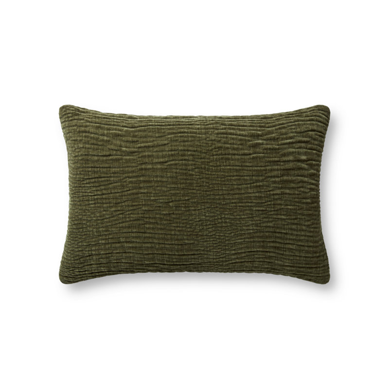 Housse de coussin rectangulaire Edan, H 13 po x l 21 po, Olive, Housse de coussin seulement - sans coussin