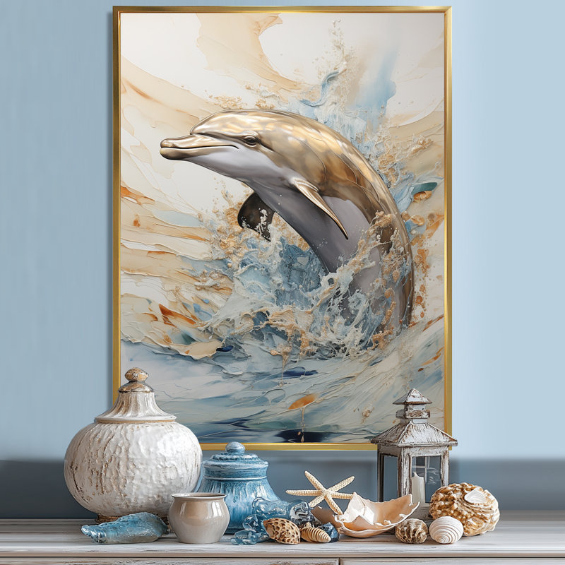 «Beige et doré», impression sur toile, H 32 po x l 24 po x P 1 po, Cadre flottant doré