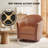 28"W Modern Vegan Leather Swivel Barrel Chair with Solid Wood Base-924994669