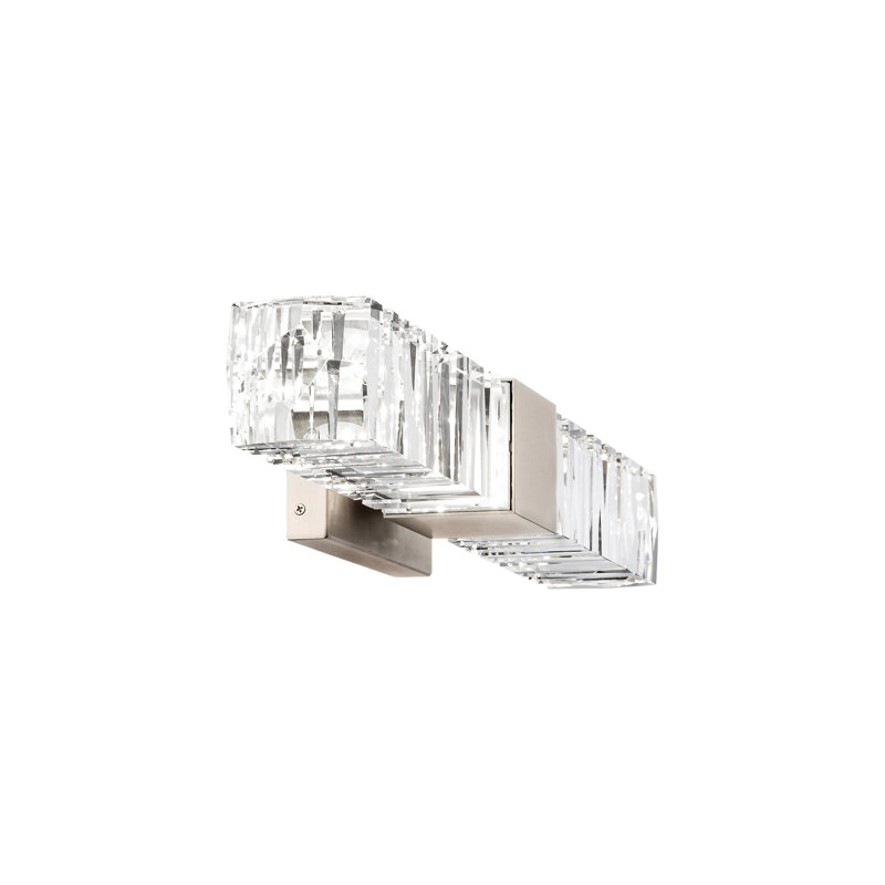 Juliet Brushed Nickel 2-Light LED Vanity with Clear Crystal Accents