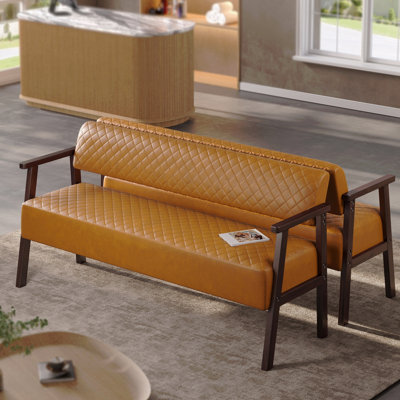 58.27 " Faux Leather Sofa