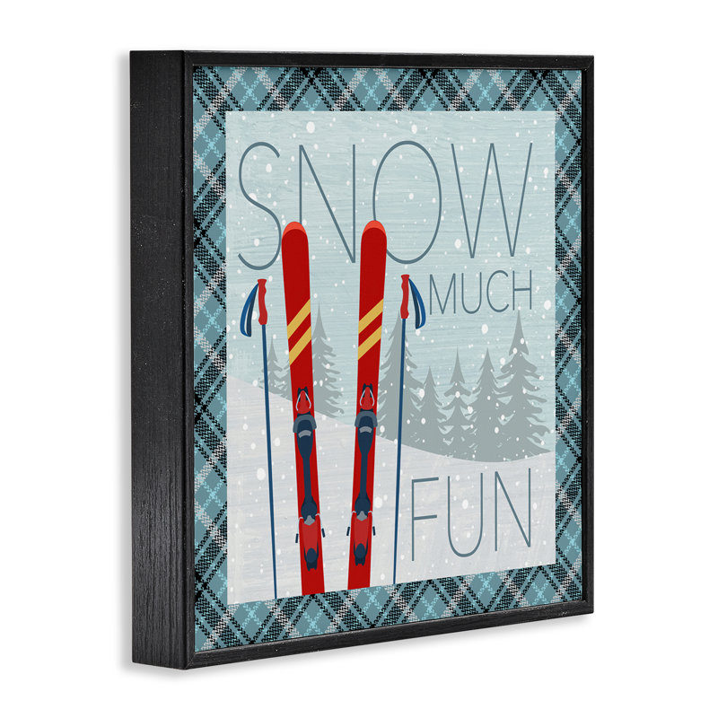 Neige beaucoup de plaisir avec des estampes à carreaux par PDR, LLC., Giclée encadrée noir minuit, H 24 po x l 24 po