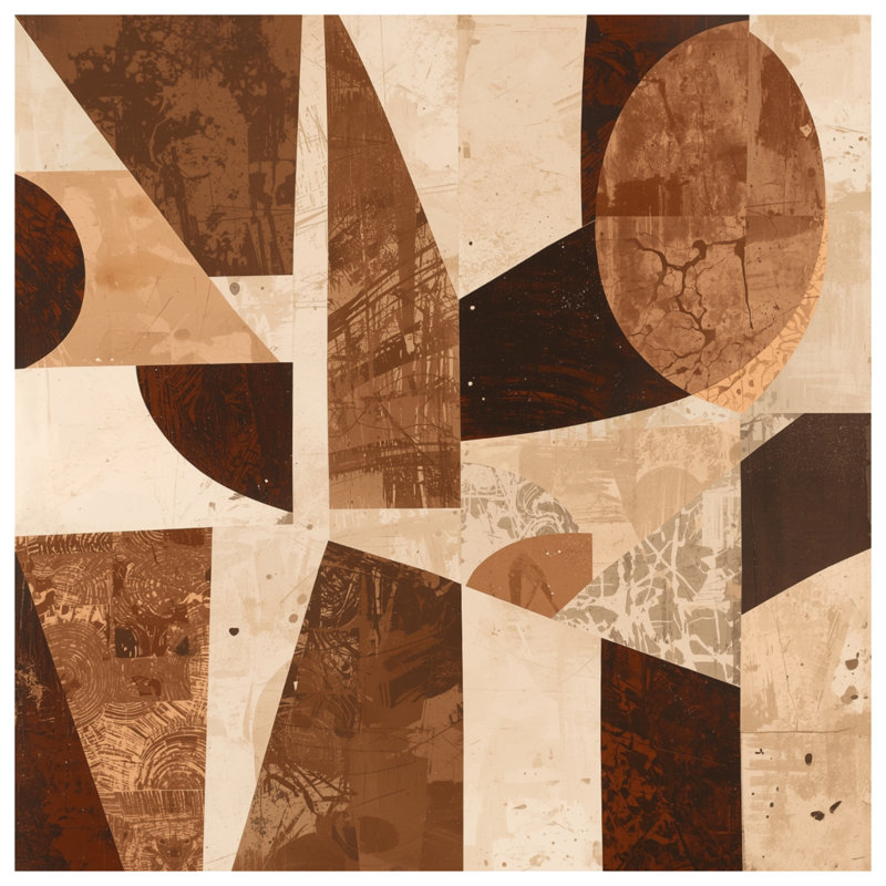 Tapis de bain brun à motif géométrique abstrait, L 24 po x L 17 po