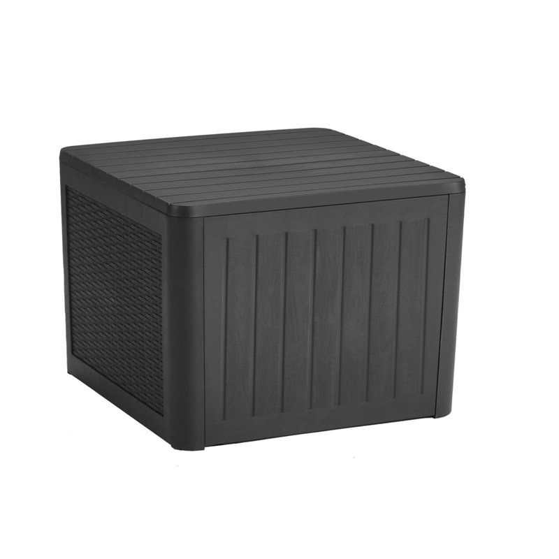 Boîte de rangement pour terrasse EHHLY, petites tables d'appoint d'extérieur pour patio, boîte de rangement extérieure imperméable 36 gallons, boîtes de rangement pour coussins de table d'extérieur, boîtes de rangement en plastique résistant aux 
