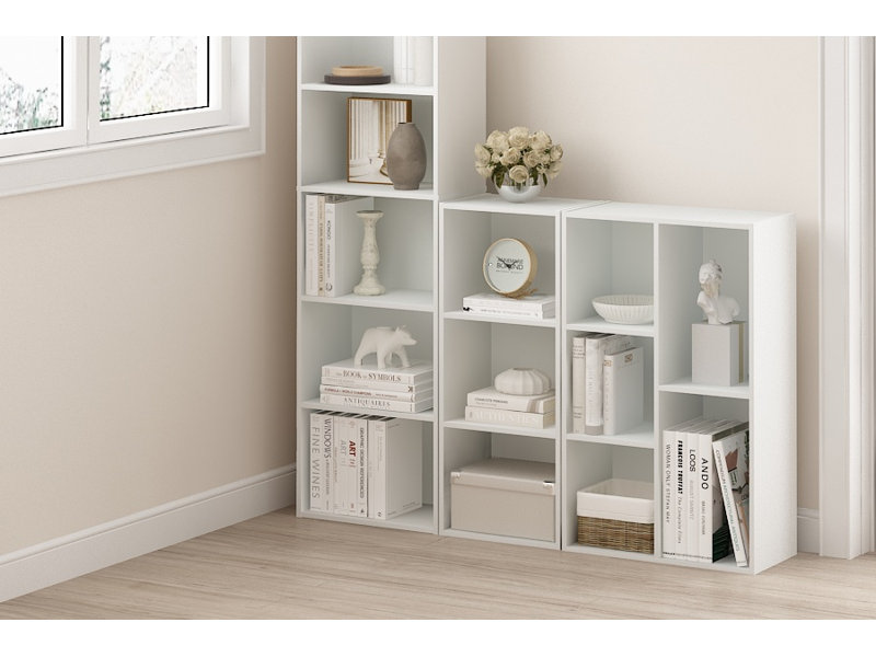 Kaidence 5-Cube Reversible Open Shelf Bookcase, White