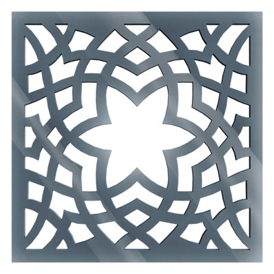 Paris Decorative Fretwork Acrylic Wall Panels, Medium, 15 3/8"W x 15 3/8"H x 1/8"T, Dark Grey