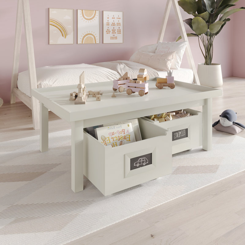 Avery Kids Activity Table with Storage, White