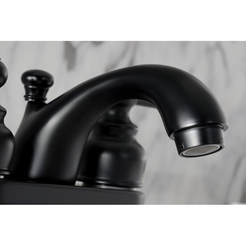 Knight Centerset Bathroom Faucet with Pop-Up Drain, Matte Black