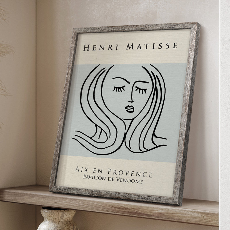 Matisse LXXV, reproduction d'art encadrée - bois massif, H 11 po x l 9 po