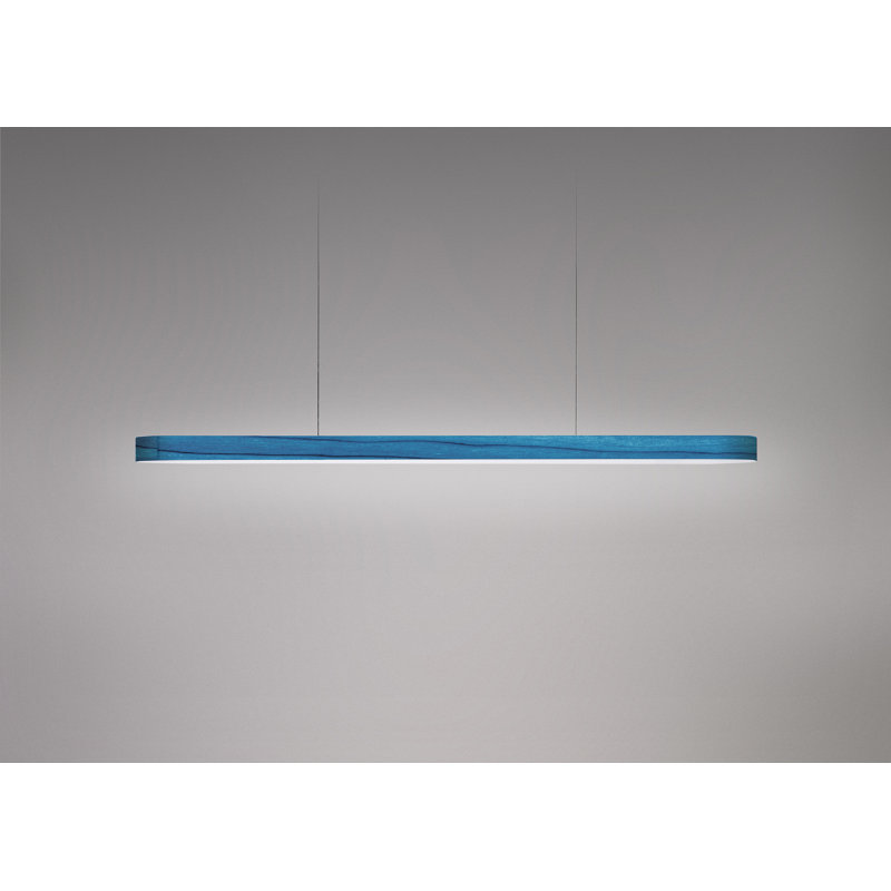 1 - Light LED Pendant, 98" H x 47.2" W x 2" D, Blue, Matte White