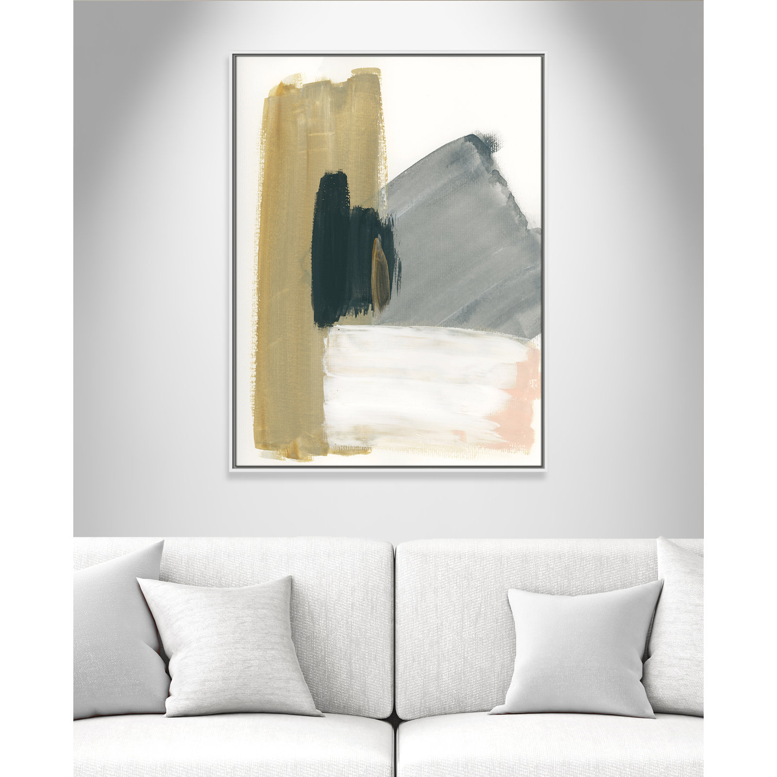 Herma "Marble Block Symmetry II" Print, 41.5" H x 31.5" W x 2" D, White Framed