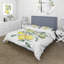 Branche de citrons jaunes et feuilles I - ensemble de housse de couette tropical - microfibre de polyester-66391456