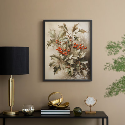 «Christmas Holiday Art DCCXII», reproduction d'art encadrée - bois massif