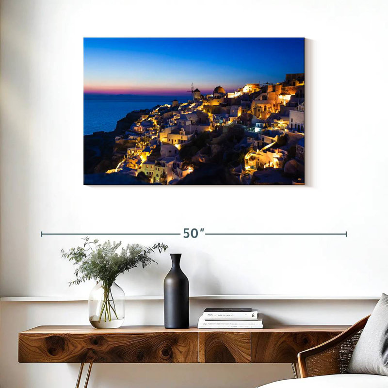 Gillard Santorini au coucher du soleil, H 24 po x l 36 po