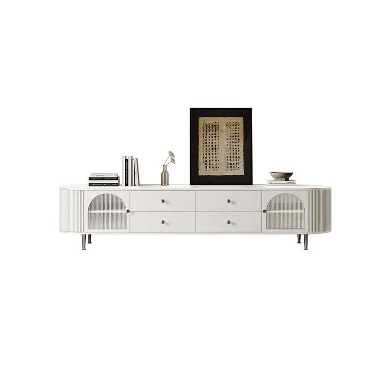 Meuble télé moderne et luxueux, Crème, crème, 78.74"