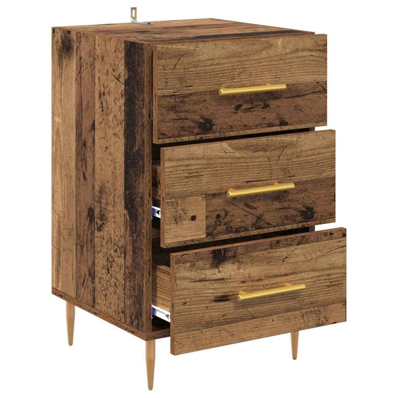 40cm W Manufactured Wood Bedside Table, Brown