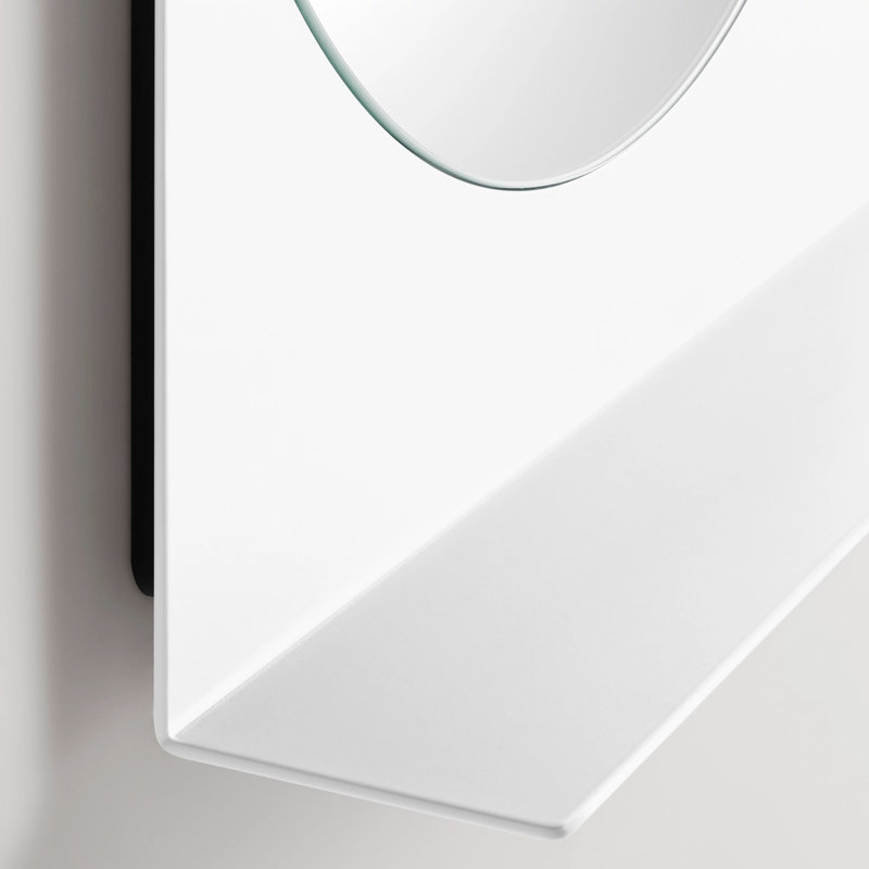 Glance Metal Wall Mirror, White